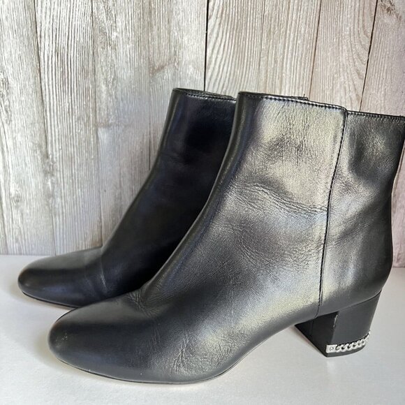 Michael Kors Shoes - Michael Kors Sabrina Mid Bootie Ankle Boots Leather Black Women's Shoes Sz 7M
